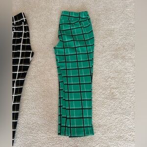 New York & Company Pull-On Super High-Rise Plaid Ankle Ponte Pant Lg Superflex